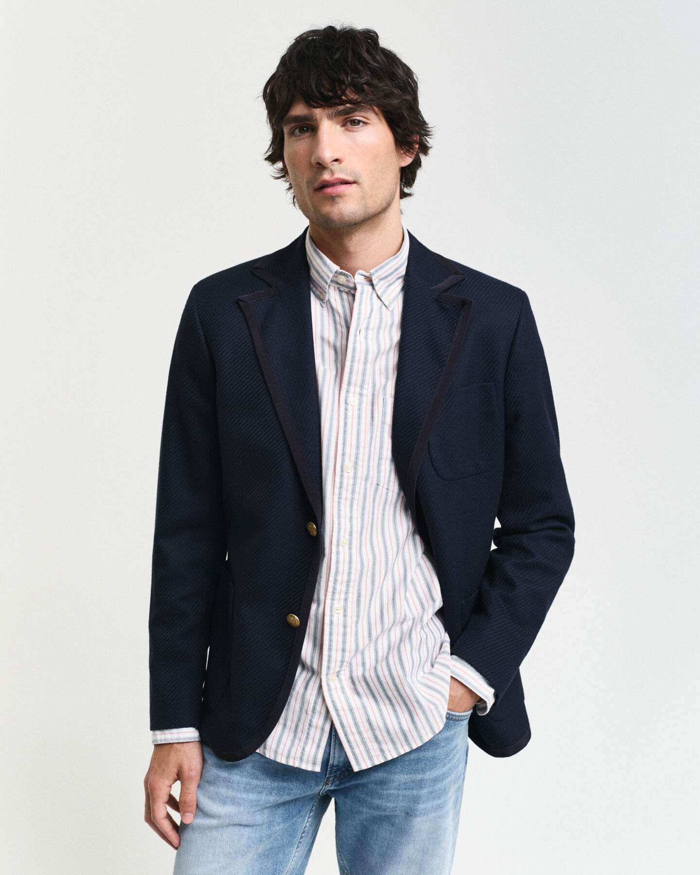 Blazer Club misto lana e cotone slim fit