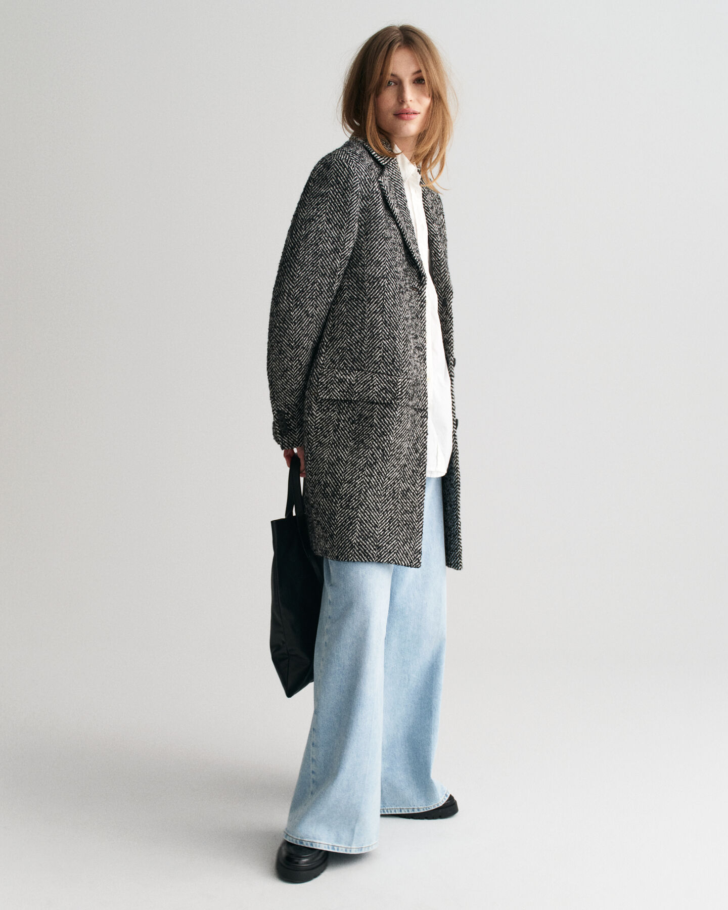 Cappotto Heritage con motivo a spina di pesce