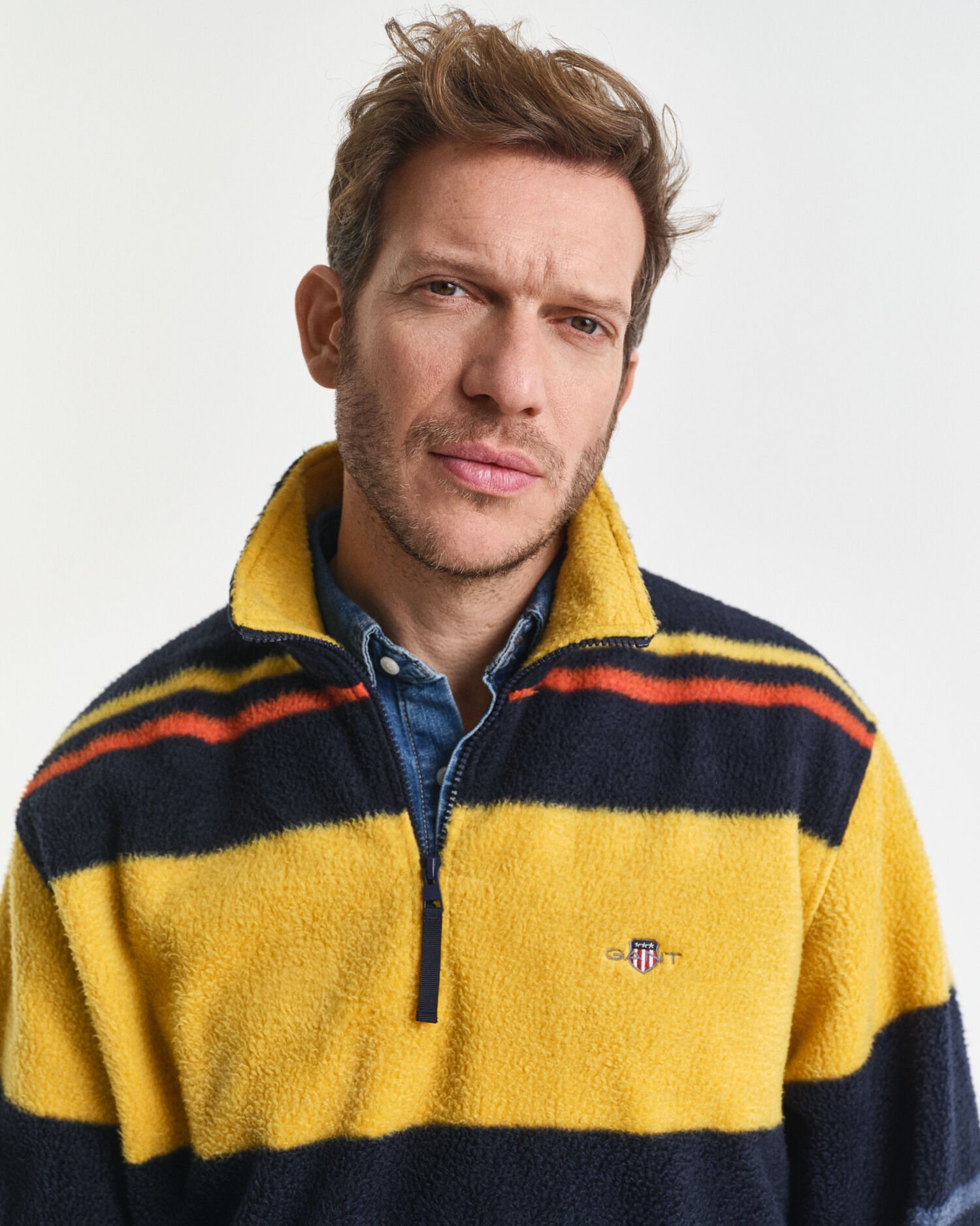 Felpa in pile a righe