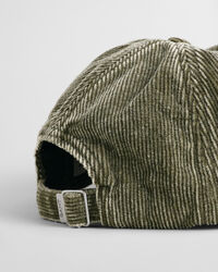 Berretto in velluto a coste délavé con stemma G