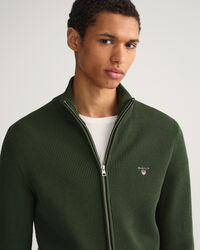 Maglia Texture a coste con zip lunga