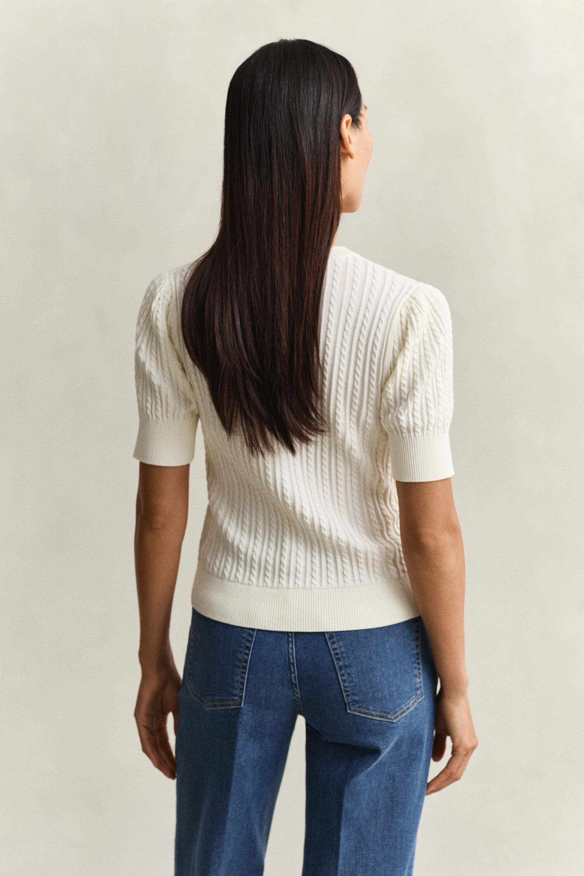 Cardigan in maglia di cotone a trecce