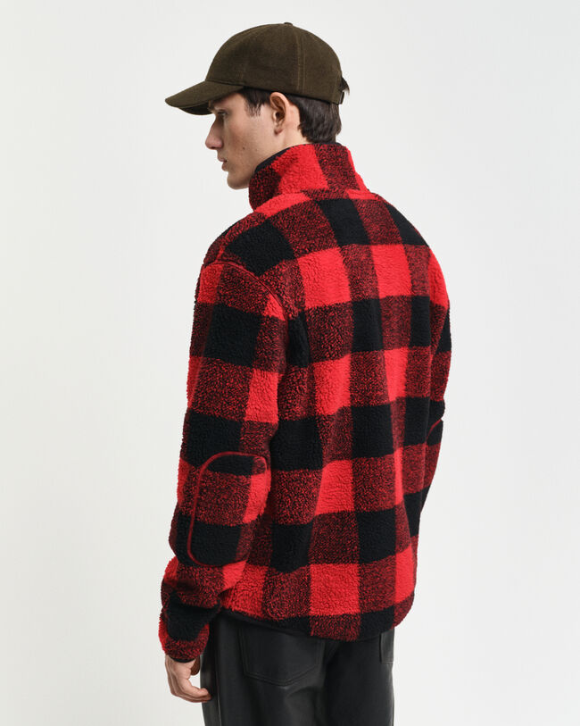 Giacca in pile a quadri