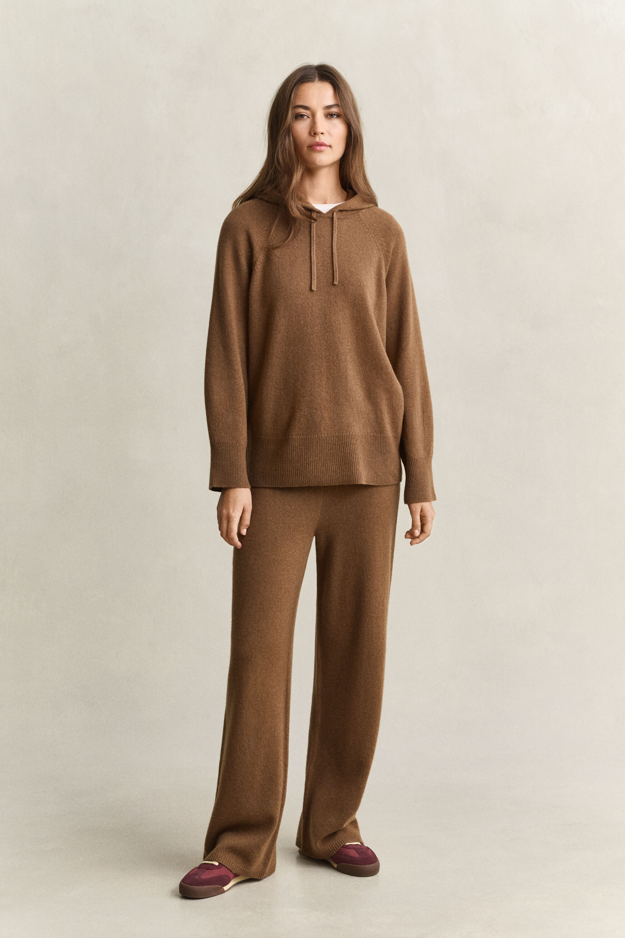 Felpa con cappuccio in lana e cashmere