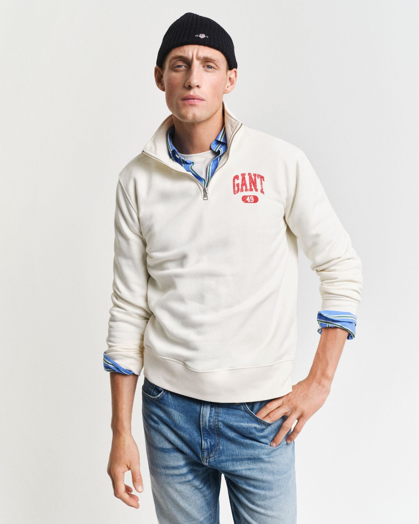 Felpa con zip corta Arch Graphic GANT 49