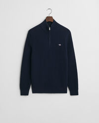 Maglia in cotone testurizzato con zip corta