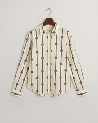 Camicia in voile di cotone a righe Monogram regular fit