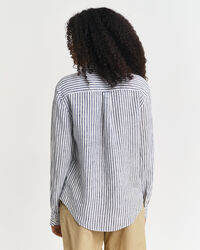 Camicia di lino a righe regular fit