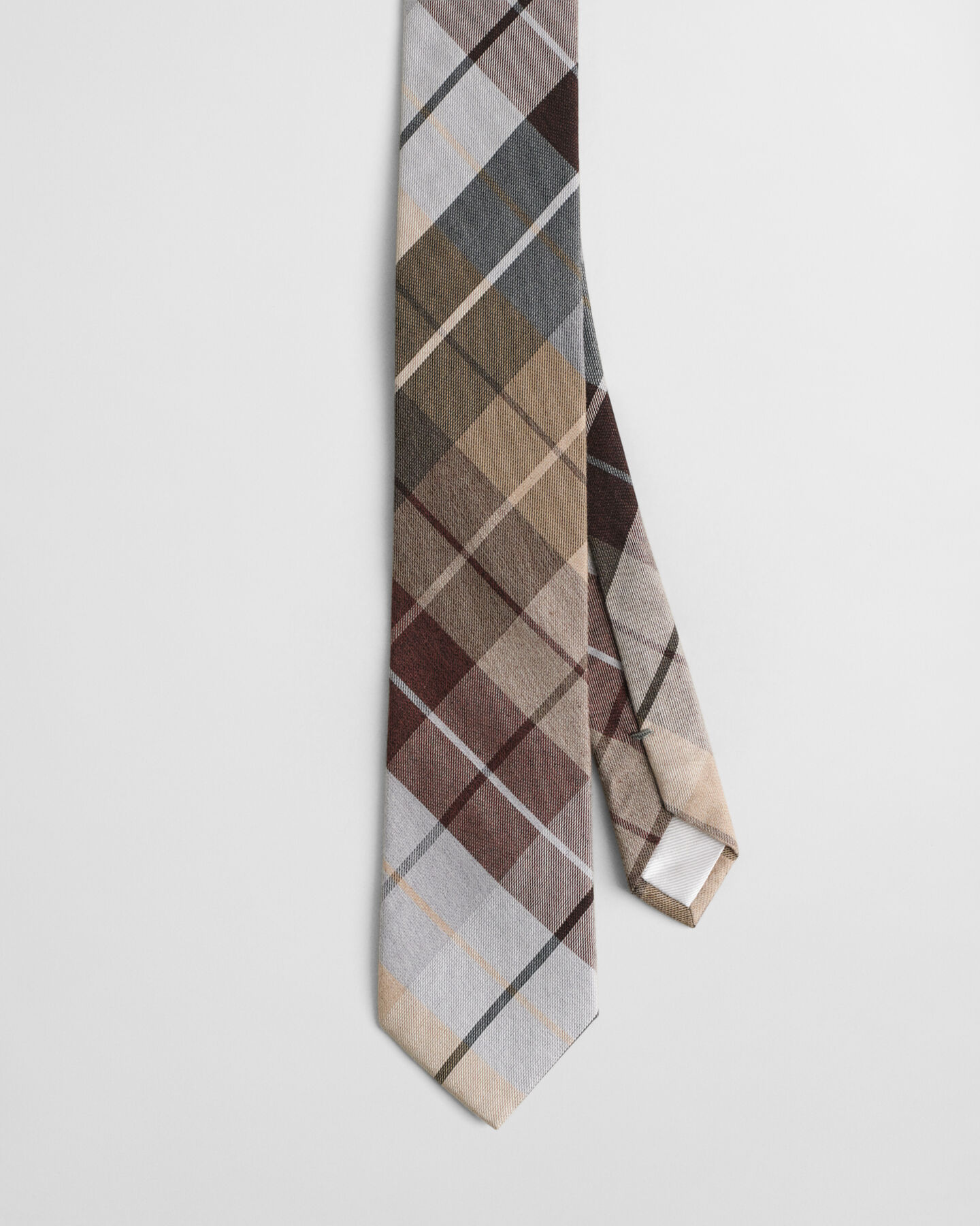 Cravatta in misto seta-cotone a quadri