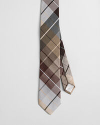 Cravatta in misto seta-cotone a quadri