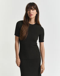 Maglia a maniche corte con coste a contrasto