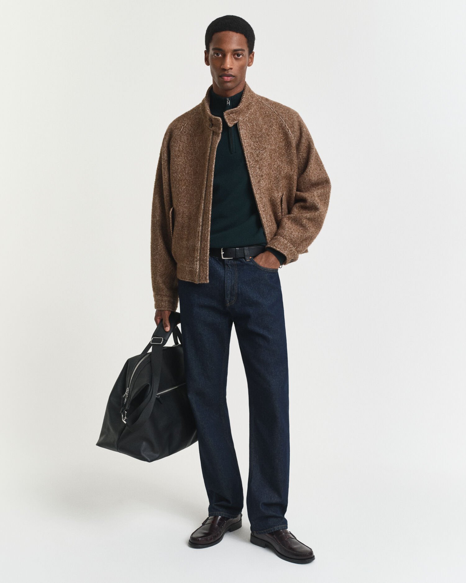 Maglia in lana d’agnello finissima con zip corta