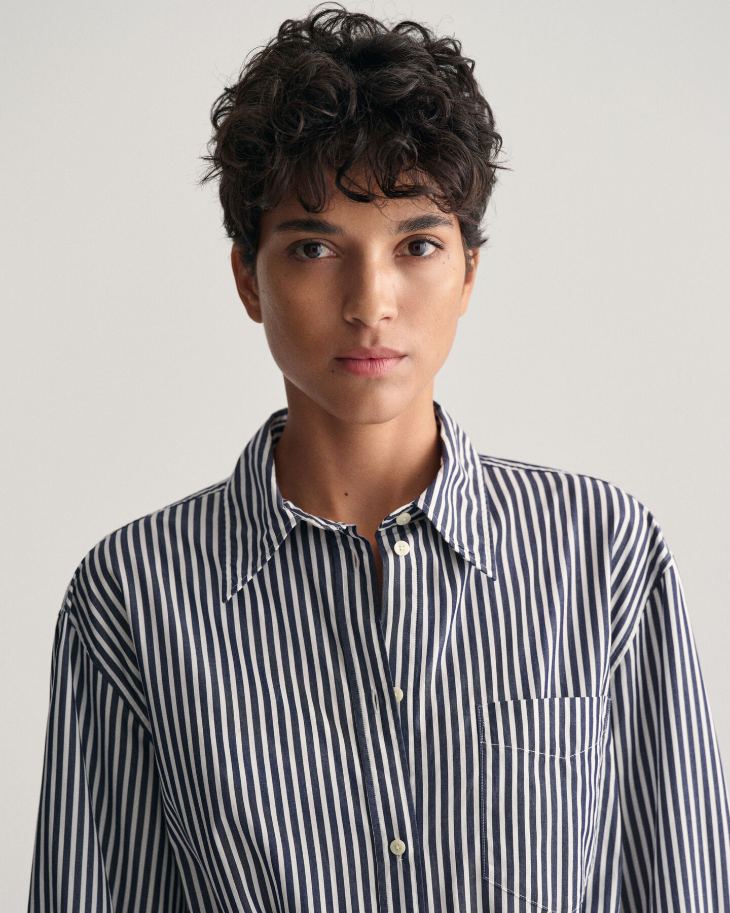 Abito chemisier in popeline a righe