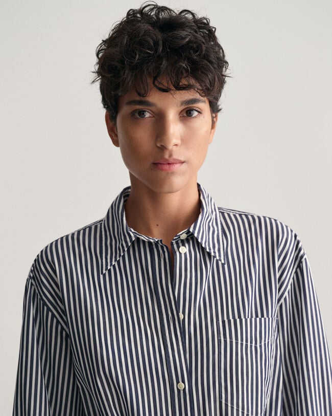 Abito chemisier in popeline a righe