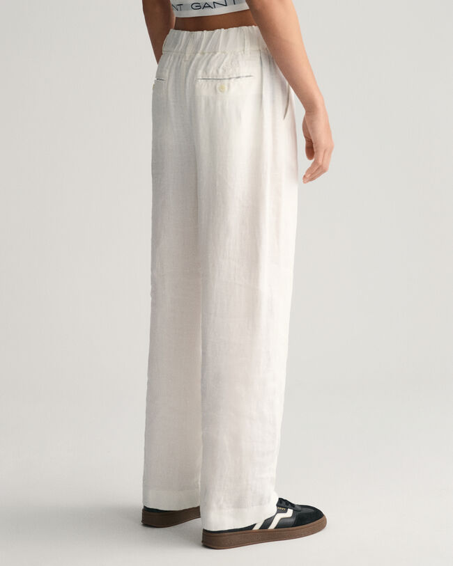 Pantaloni in lino plissettata a gamba larga Teen Girls