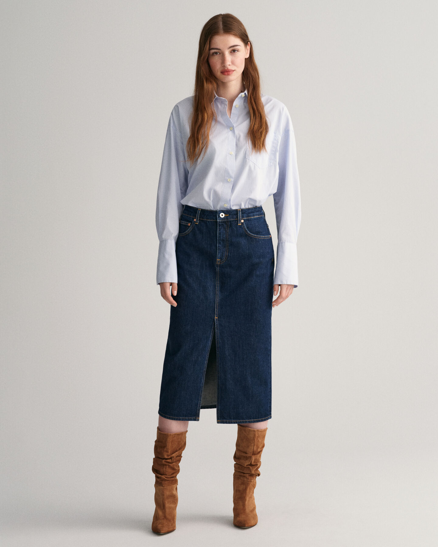 Gonna longuette in denim