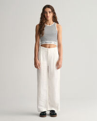 Pantaloni in lino plissettata a gamba larga Teen Girls
