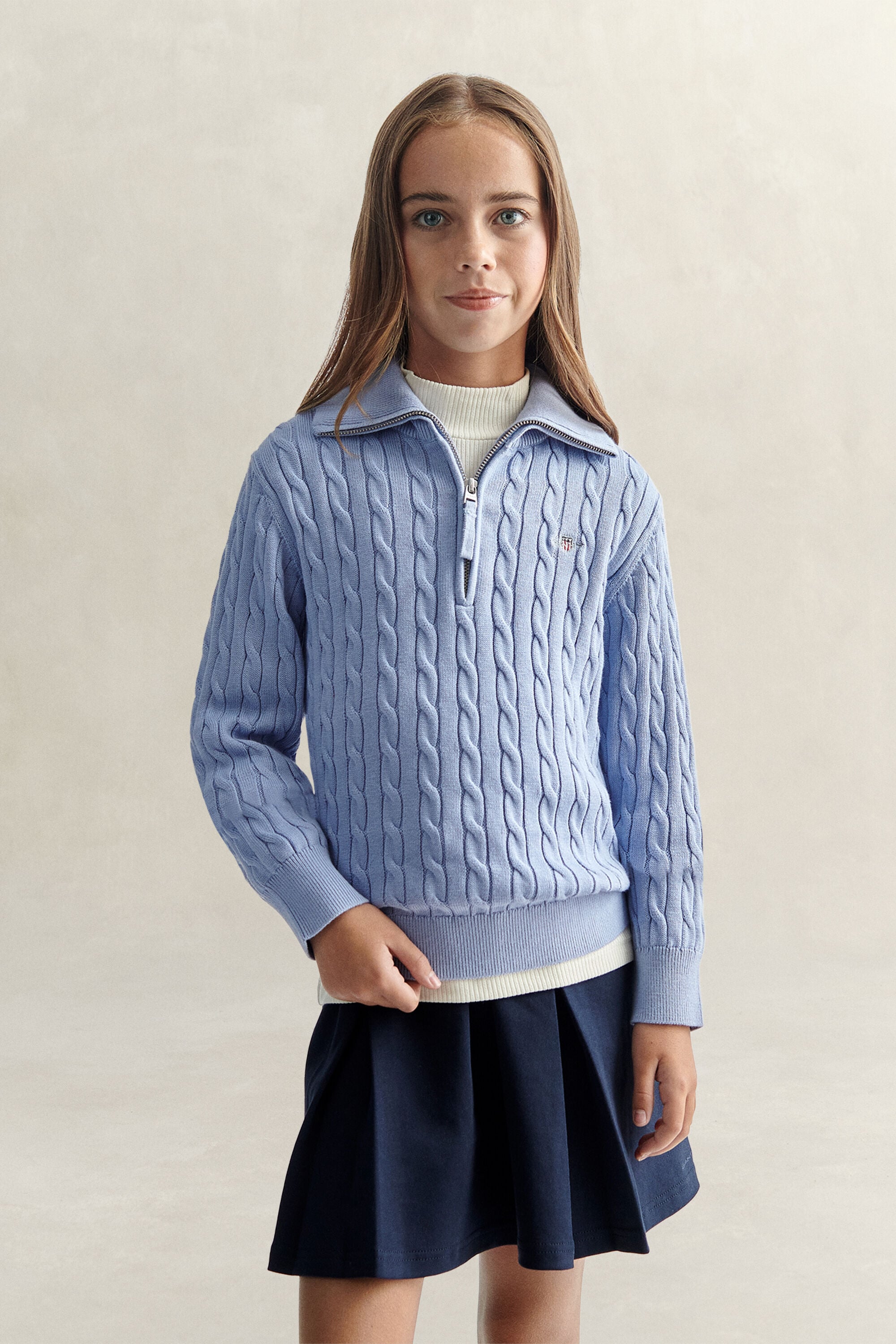 Maglia con zip corta a trecce Teen Girls