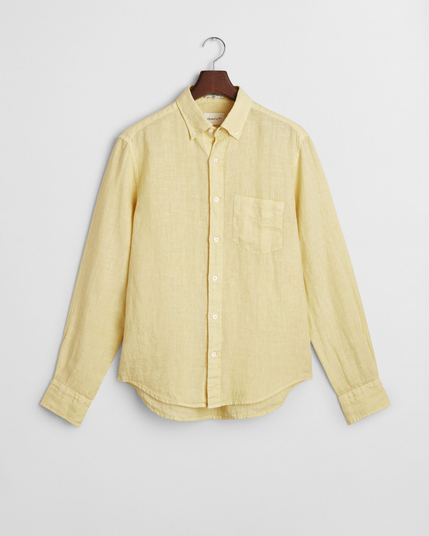 Camicia di lino tinto in capo regular fit