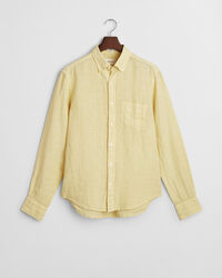 Camicia di lino tinto in capo regular fit