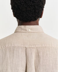 Camicia di lino tinto in capo regular fit