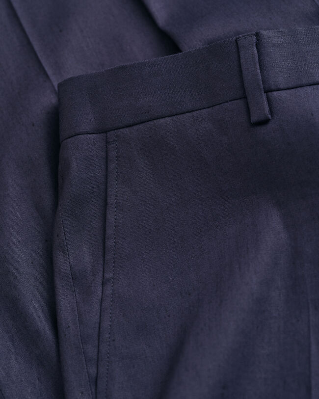 Pantaloni da abito in misto lino-cotone slim fit