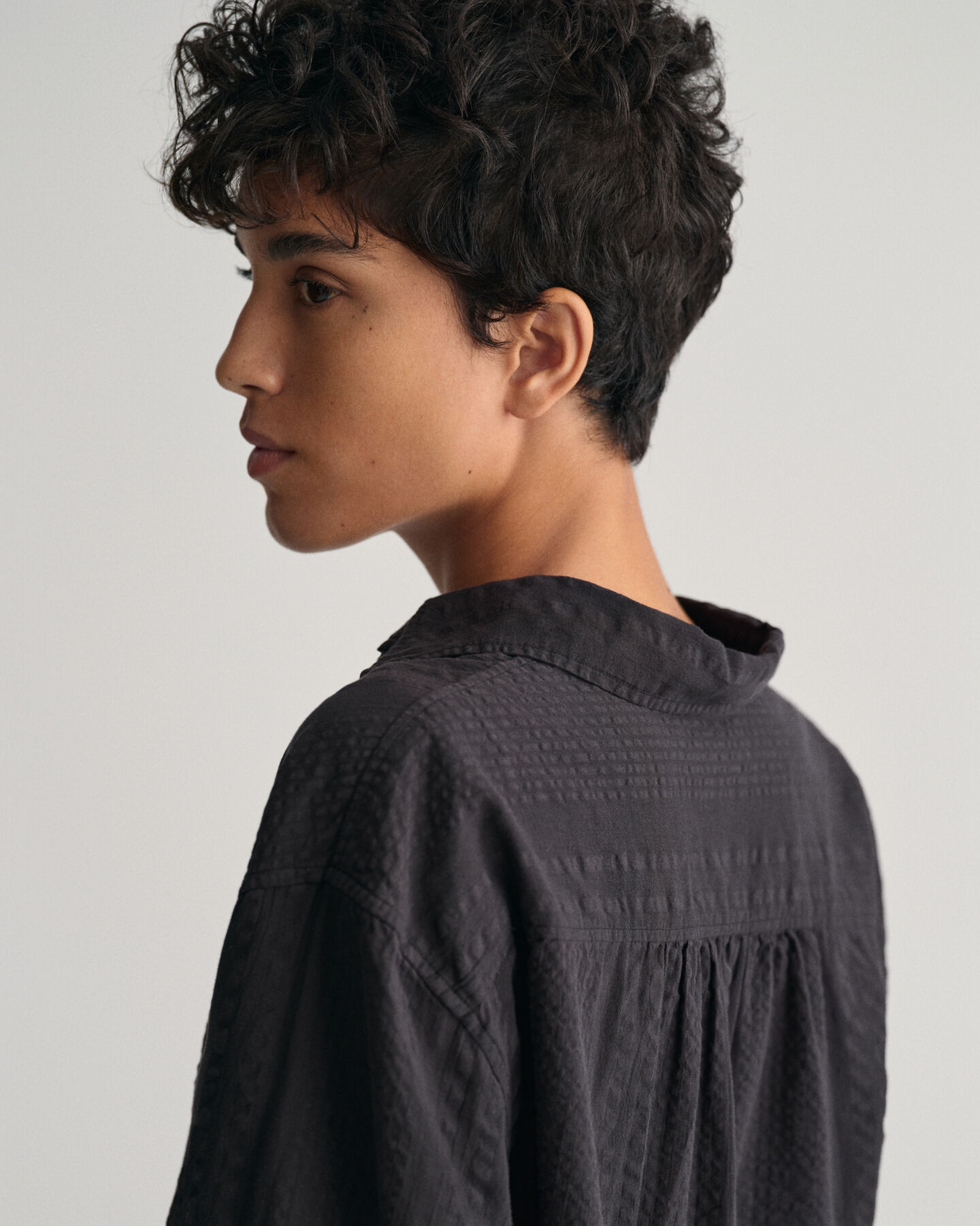 Camicia popover a righe Seersucker relaxed fit