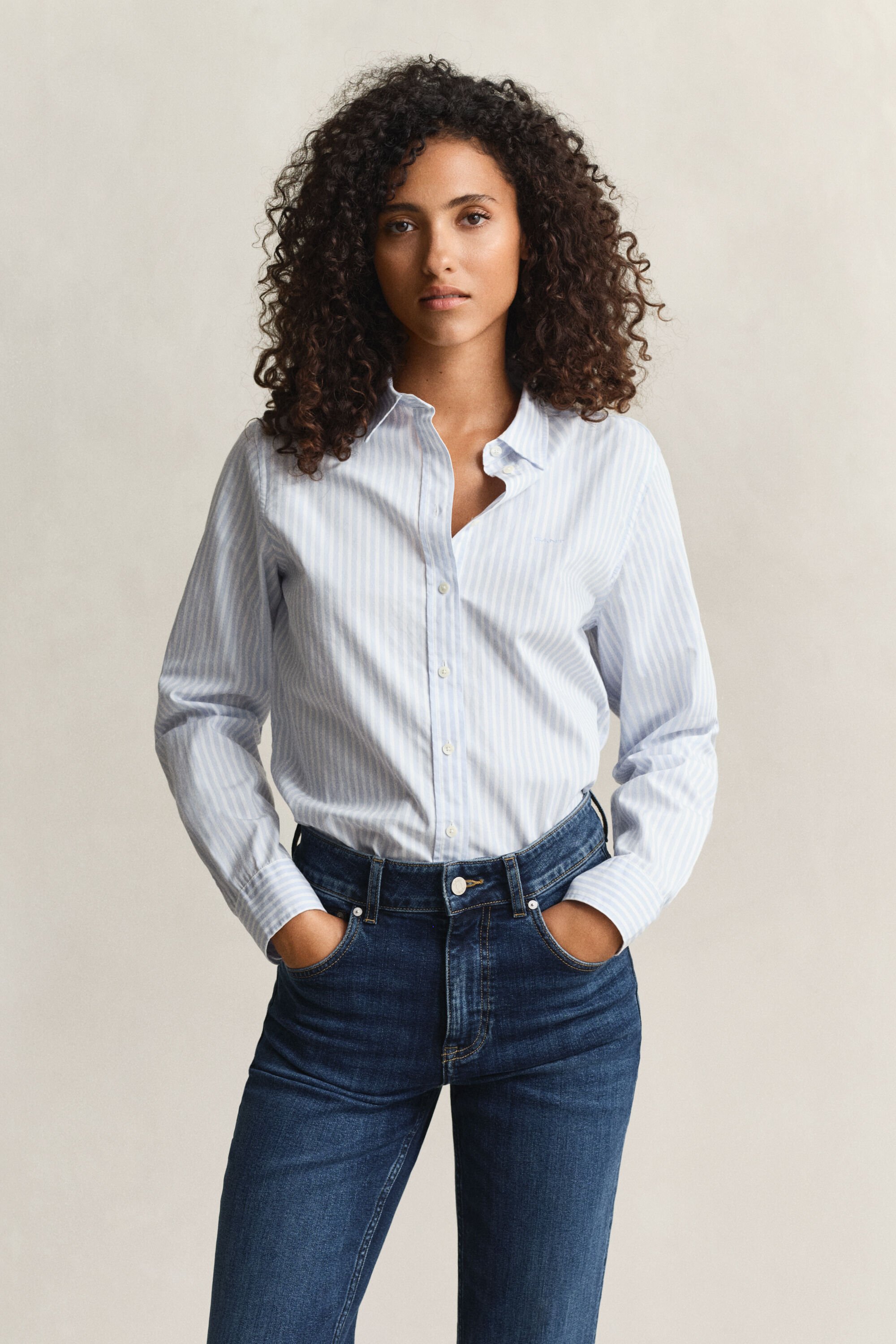 Camicia classica in popeline a righe regular fit