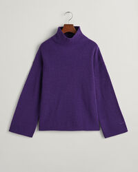 Maglia con colletto dritto in lana a coste