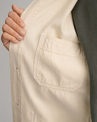 Camicia di lino-cotone tinta in capo