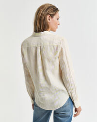 Camicia di lino a righe regular fit