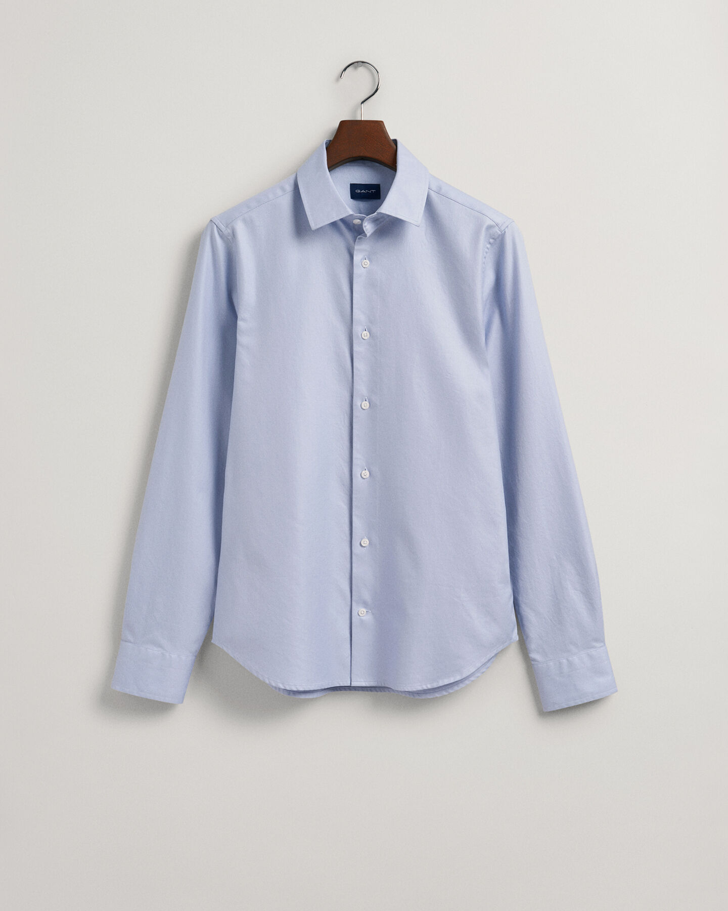 Camicia in twill tinta unita slim fit