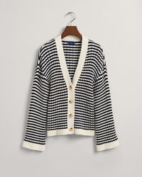 Cardigan con scollo a V in cotone a righe