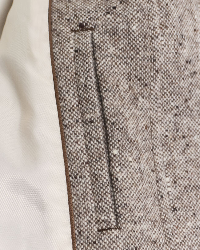 Giacca in lana con colletto a contrasto