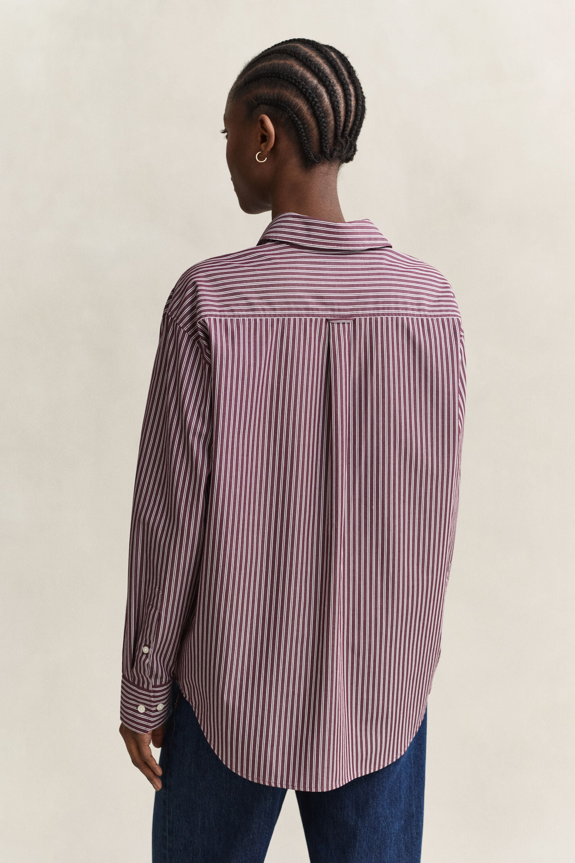 Camicia classica in popeline a righe relaxed fit