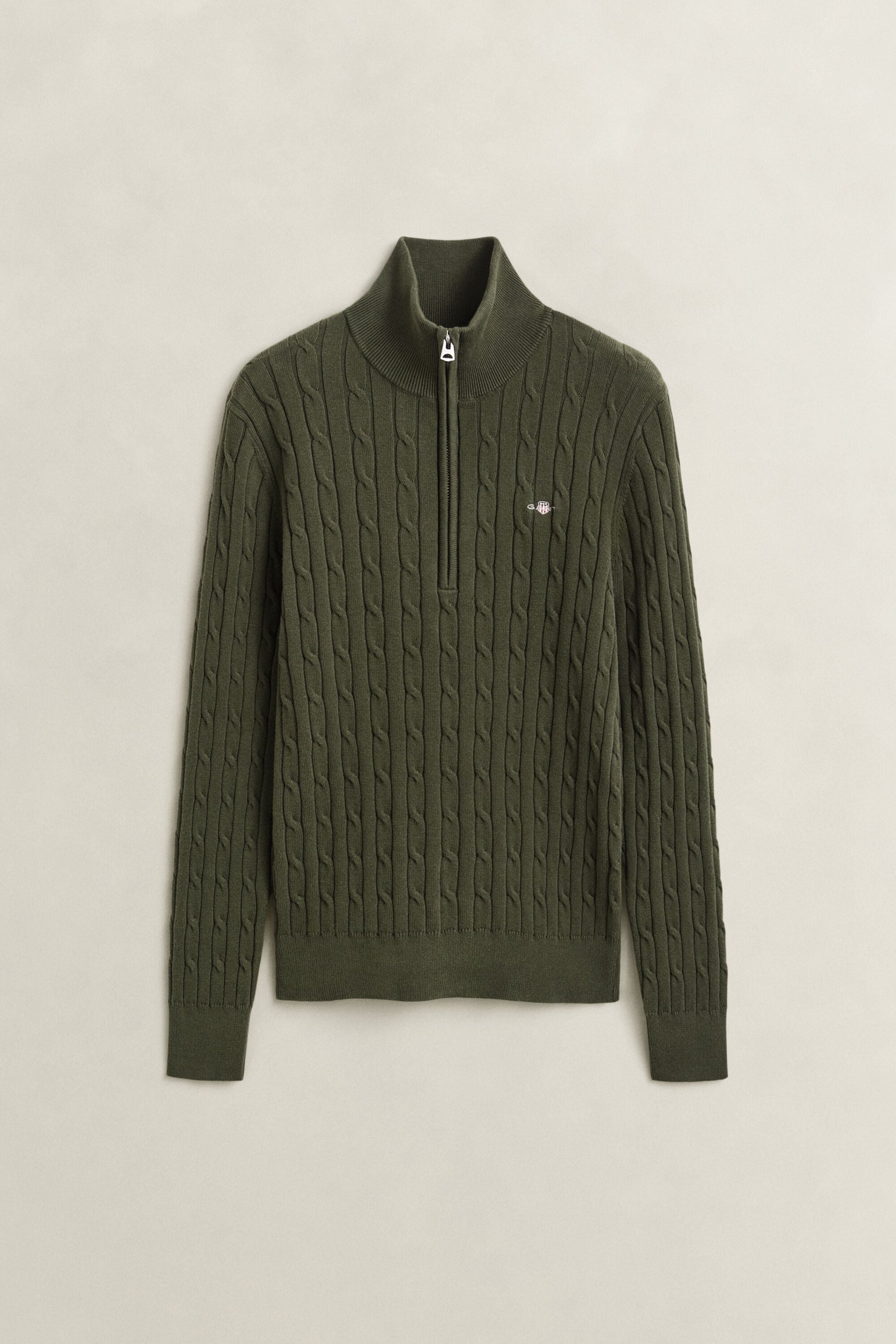 Maglia con zip corta elasticizzata a trecce