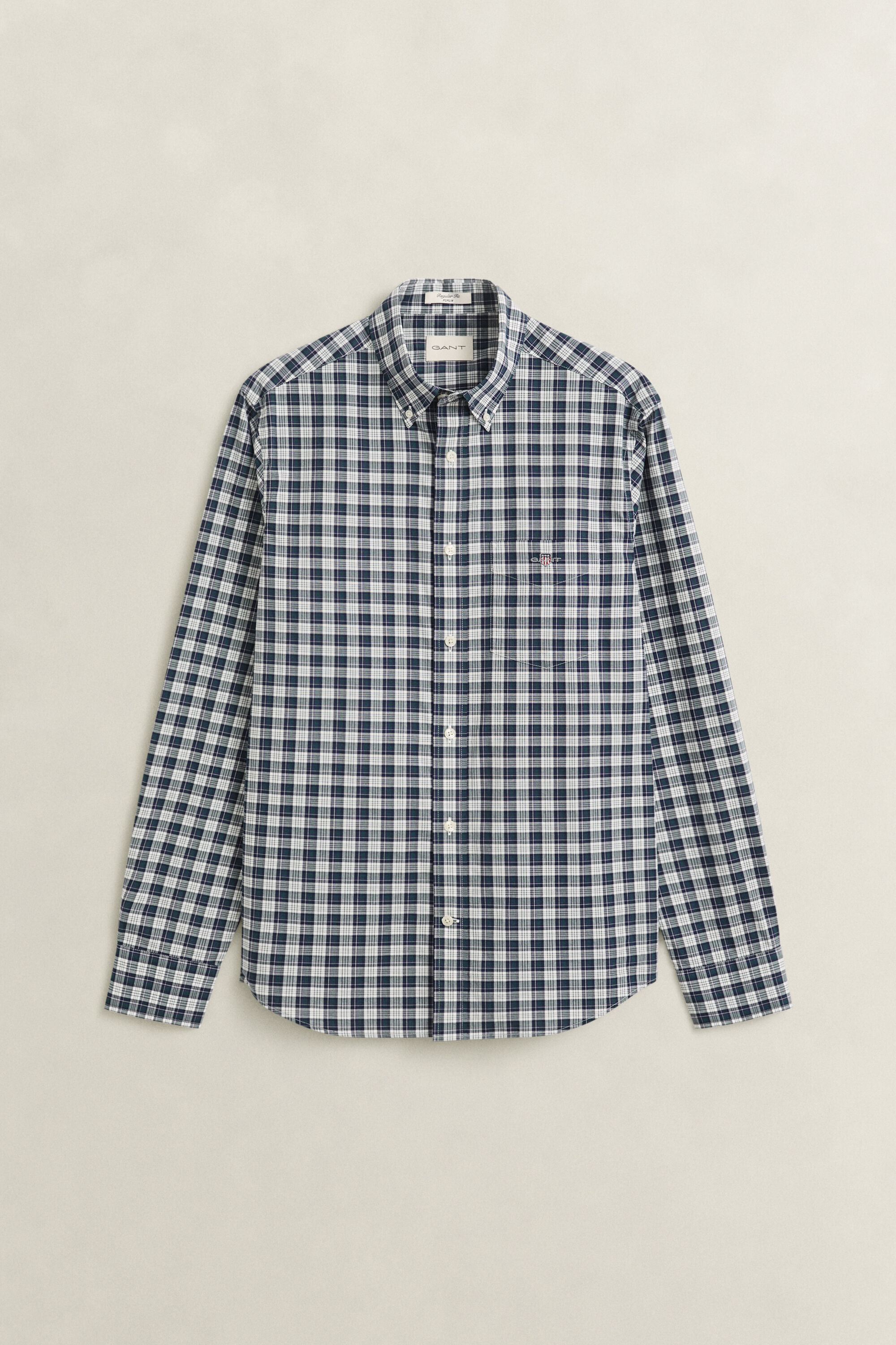 Camicia a quadri in popeline