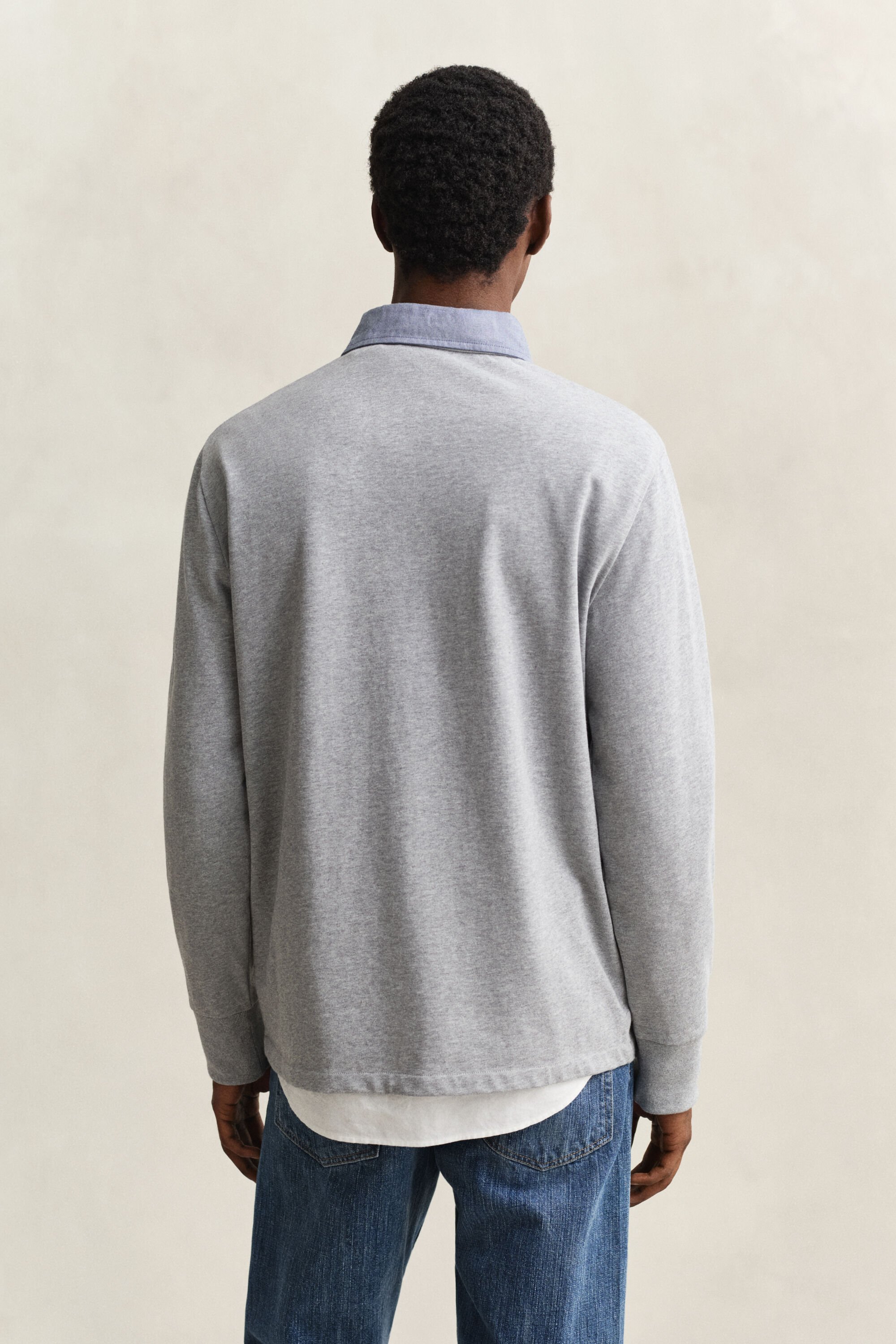 Heavy Rugger con colletto in chambray