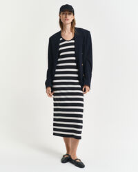 Abito midi in jersey a righe modello a canotta