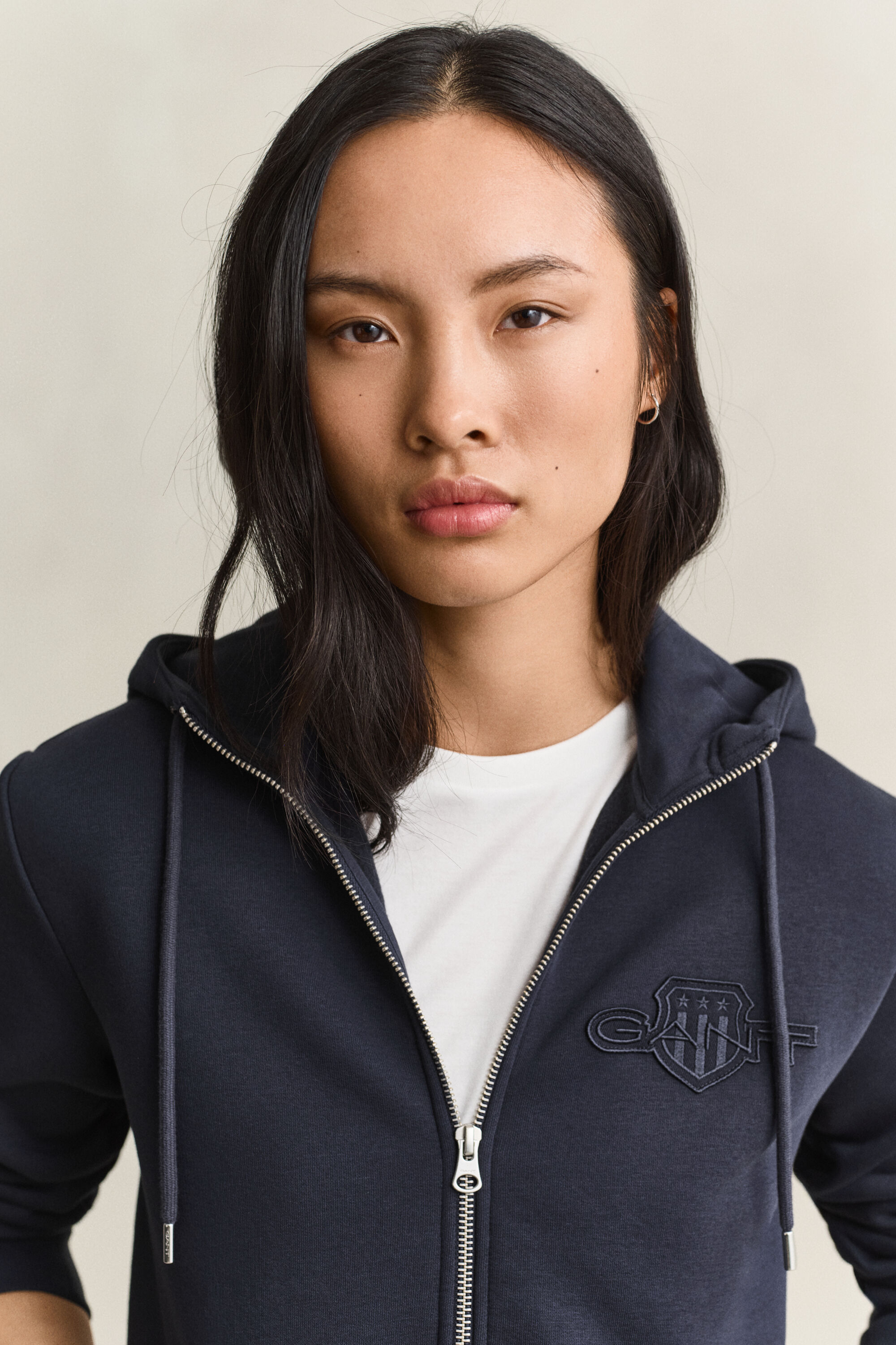 Felpa con zip e cappuccio Tonal Shield