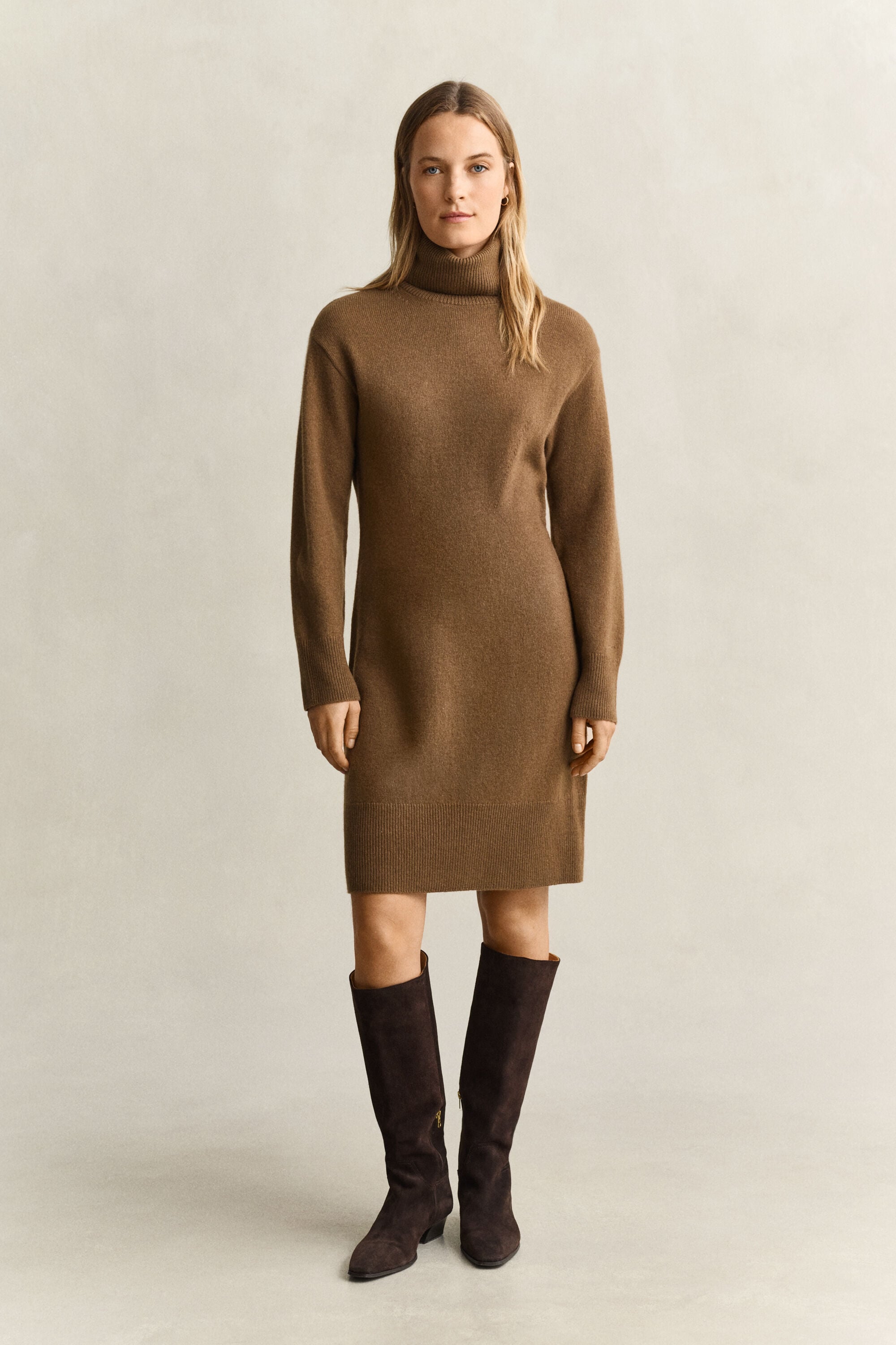 Abito a collo alto in misto lana-cashmere
