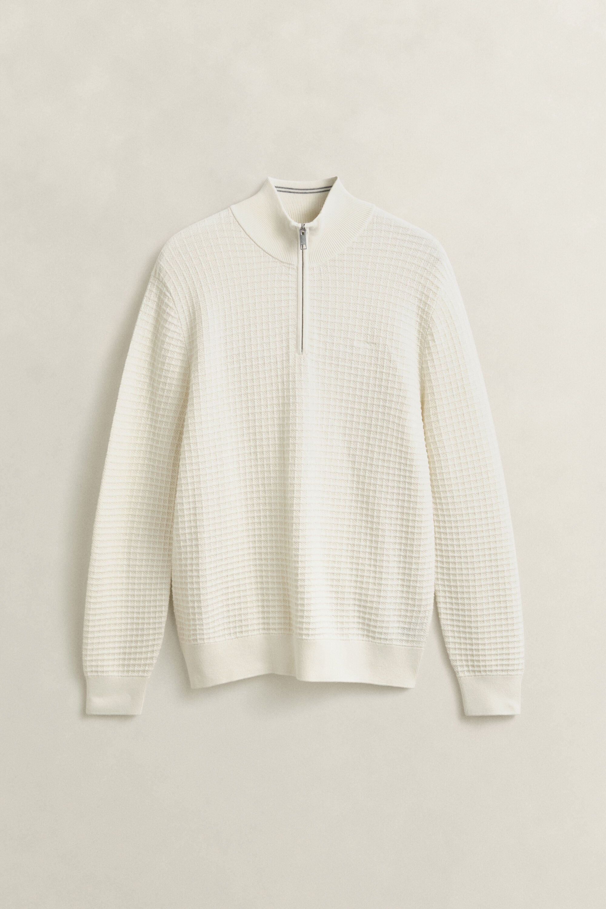 Maglia testurizzata con zip corta