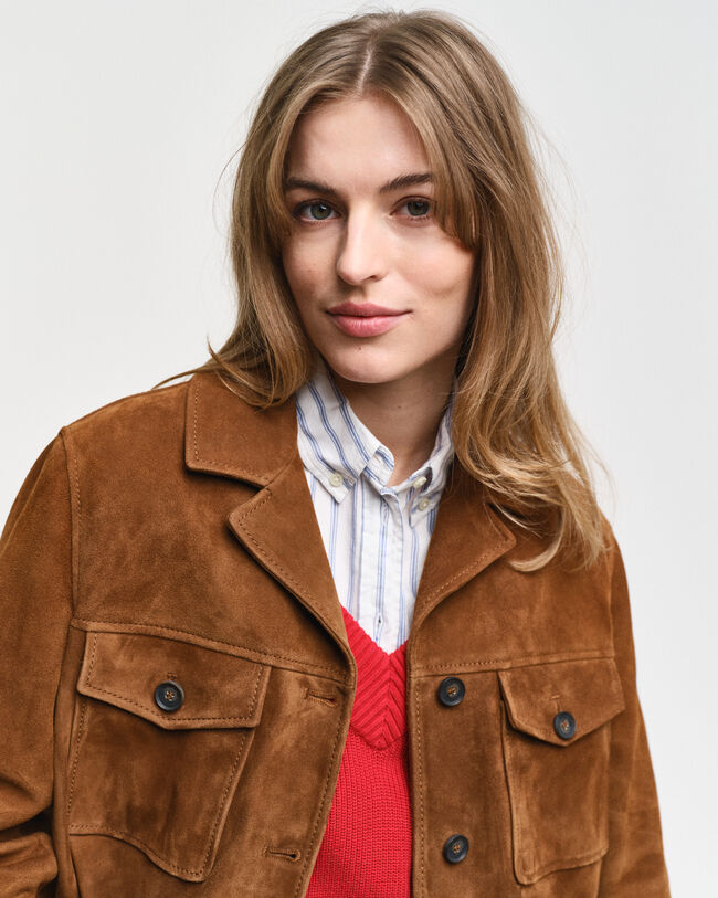 Blazer in camoscio relaxed fit