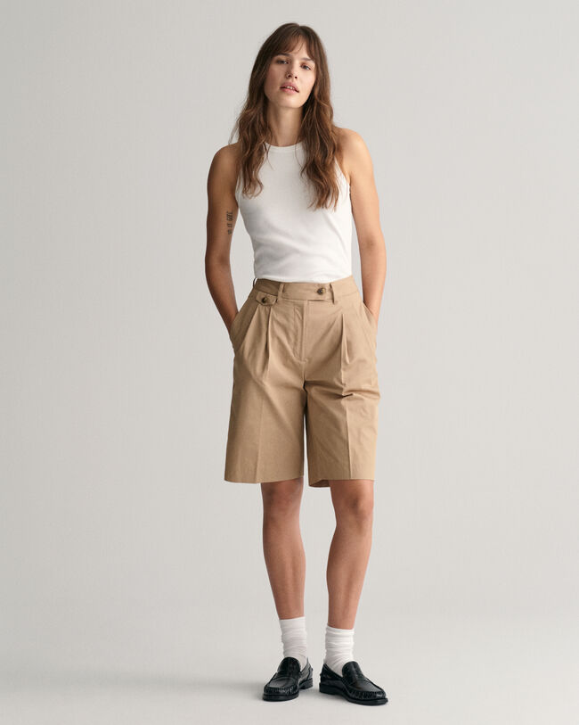 Pantaloncini chino con pinces relaxed fit