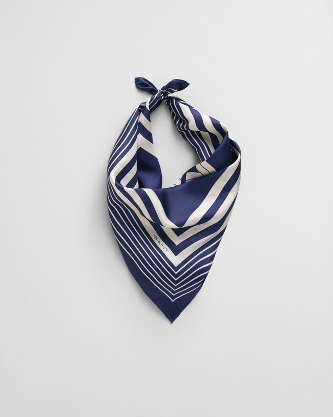 Foulard in seta orlato con monogramma