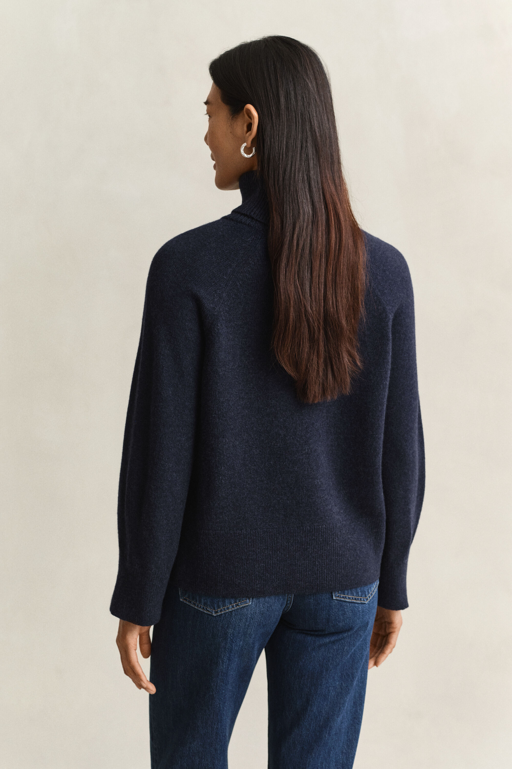 Maglia a collo alto in cashmere e lana
