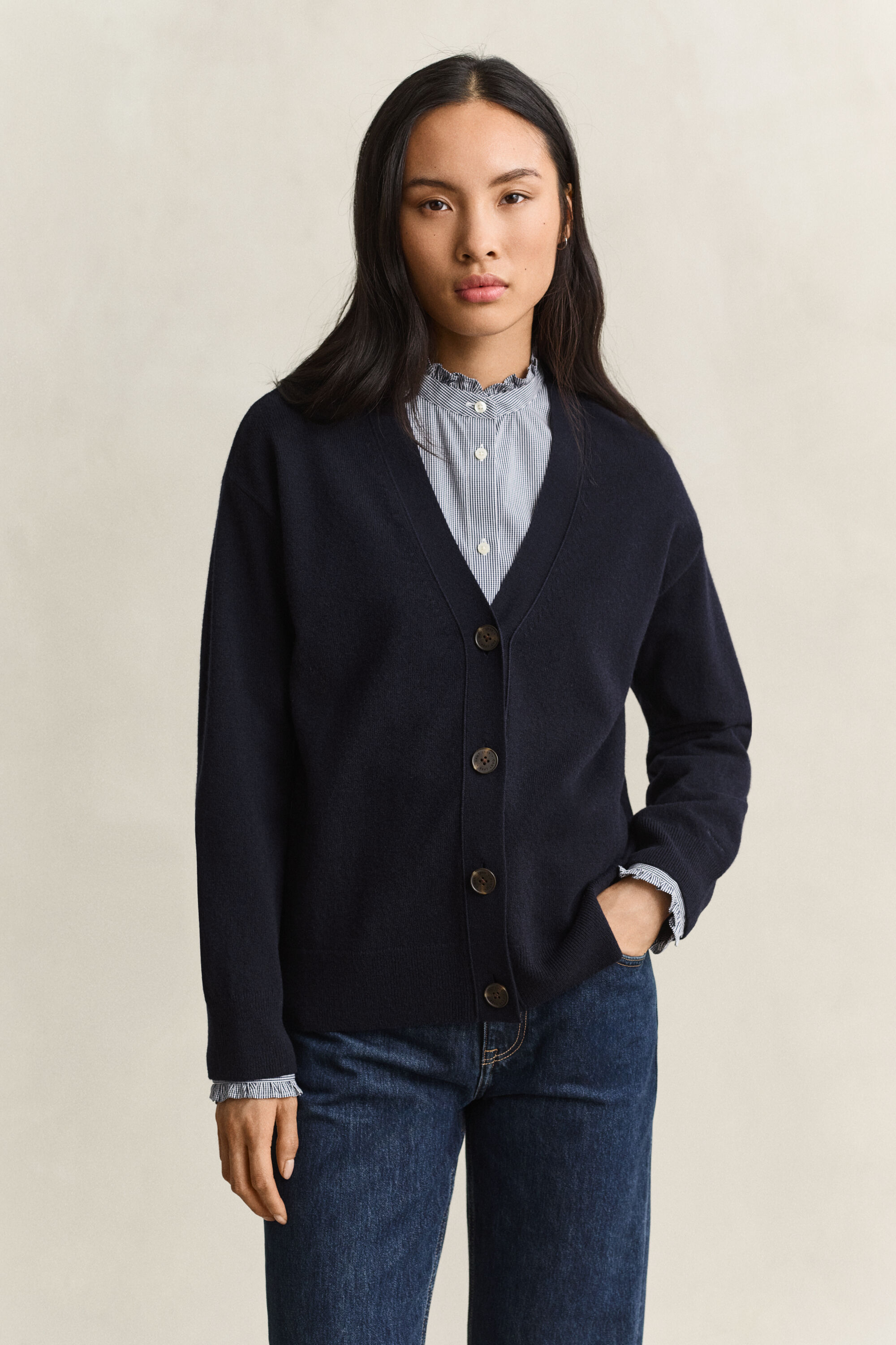 Cardigan in finissima lana d'agnello