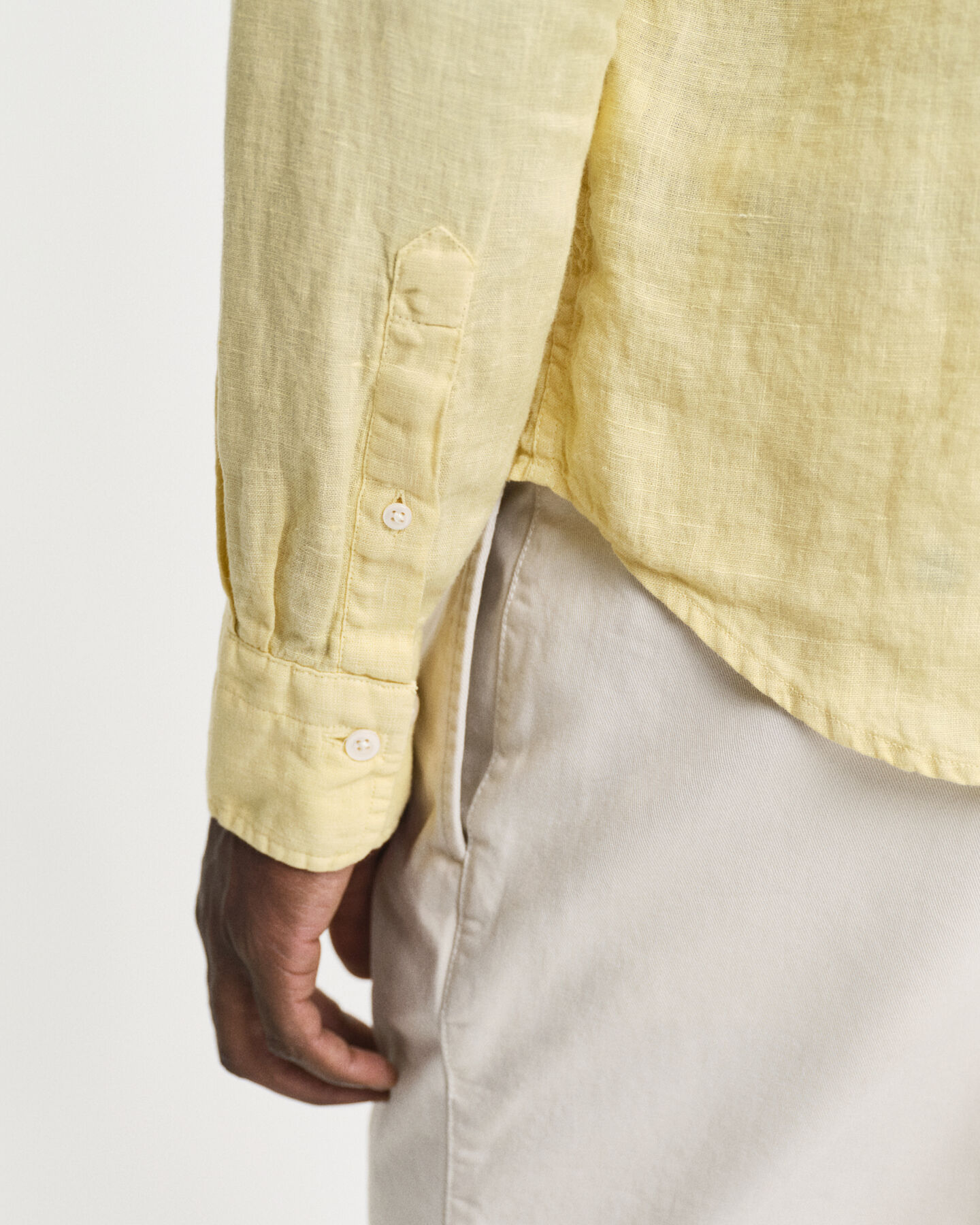 Camicia di lino tinto in capo regular fit