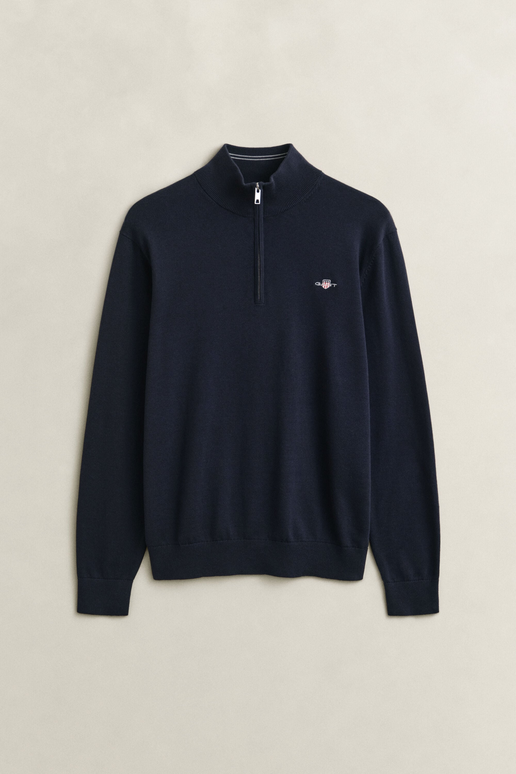 Maglia in cotone classico con zip corta