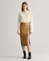 Gonna longuette in pelle